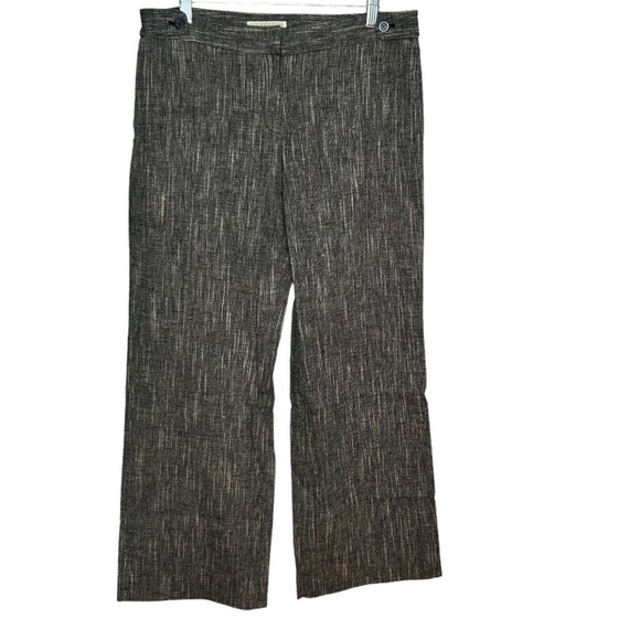 Michael Michael Kors Women’s Lined Linen Blend Pants Size 10 Trouser Brown Black - Picture 1 of 7